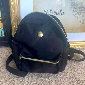 STONE MOUNTAIN black backpack w/gold hardware 8” wide x 10”tall